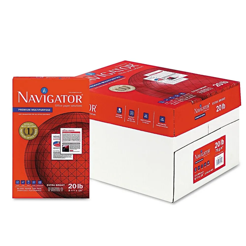 Copy Paper*Navigator Premium 8.5" x 14" Multipurpose Paper, 20 lbs., 97 Brightness, 5000 Sheets/Carton (NMP1420)