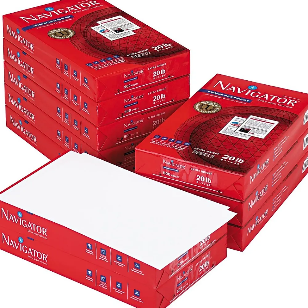 Copy Paper*Navigator Premium 8.5" x 14" Multipurpose Paper, 20 lbs., 97 Brightness, 5000 Sheets/Carton (NMP1420)