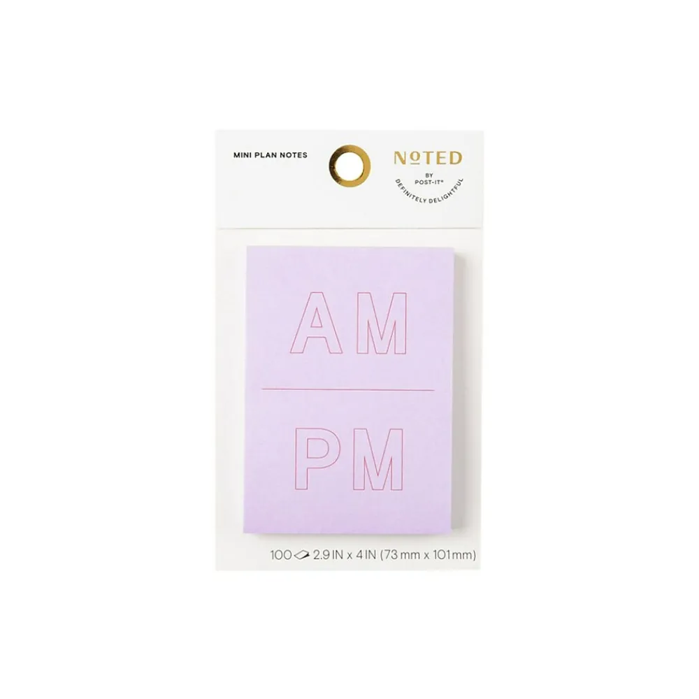 Post-It Notes*Post-it Noted by ® Lilac A.M. and P.M. Notes, 2.9" x 4", 100 Sheets/Pad