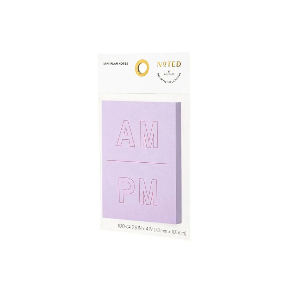 Post-It Notes*Post-it Noted by ® Lilac A.M. and P.M. Notes, 2.9" x 4", 100 Sheets/Pad