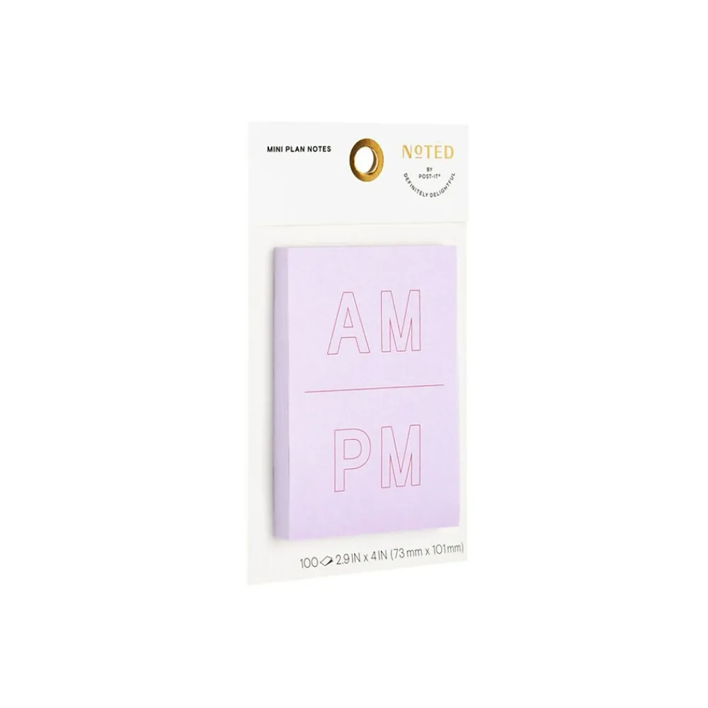 Post-It Notes*Post-it Noted by ® Lilac A.M. and P.M. Notes, 2.9" x 4", 100 Sheets/Pad