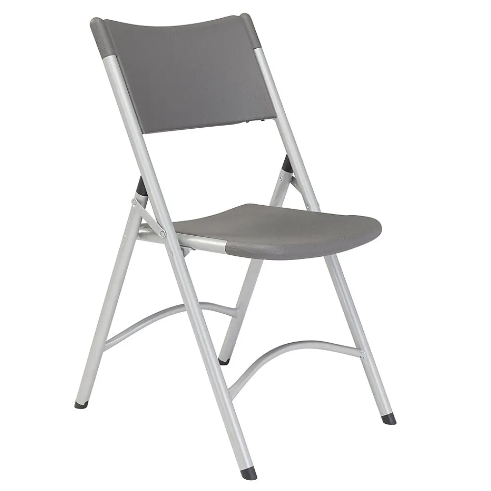 Folding & Stacking*National Public Seating NPS 600 Series Heavy Duty Plastic Folding Chair, Charcoal Slate, 4 Pack (620/4)