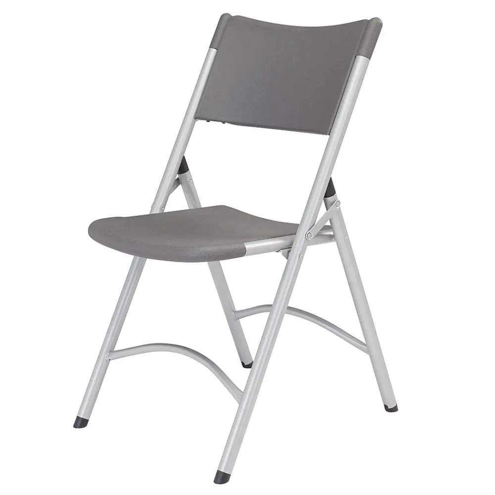 Folding & Stacking*National Public Seating NPS 600 Series Heavy Duty Plastic Folding Chair, Charcoal Slate, 4 Pack (620/4)