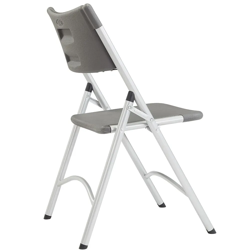 Folding & Stacking*National Public Seating NPS 600 Series Heavy Duty Plastic Folding Chair, Charcoal Slate, 4 Pack (620/4)