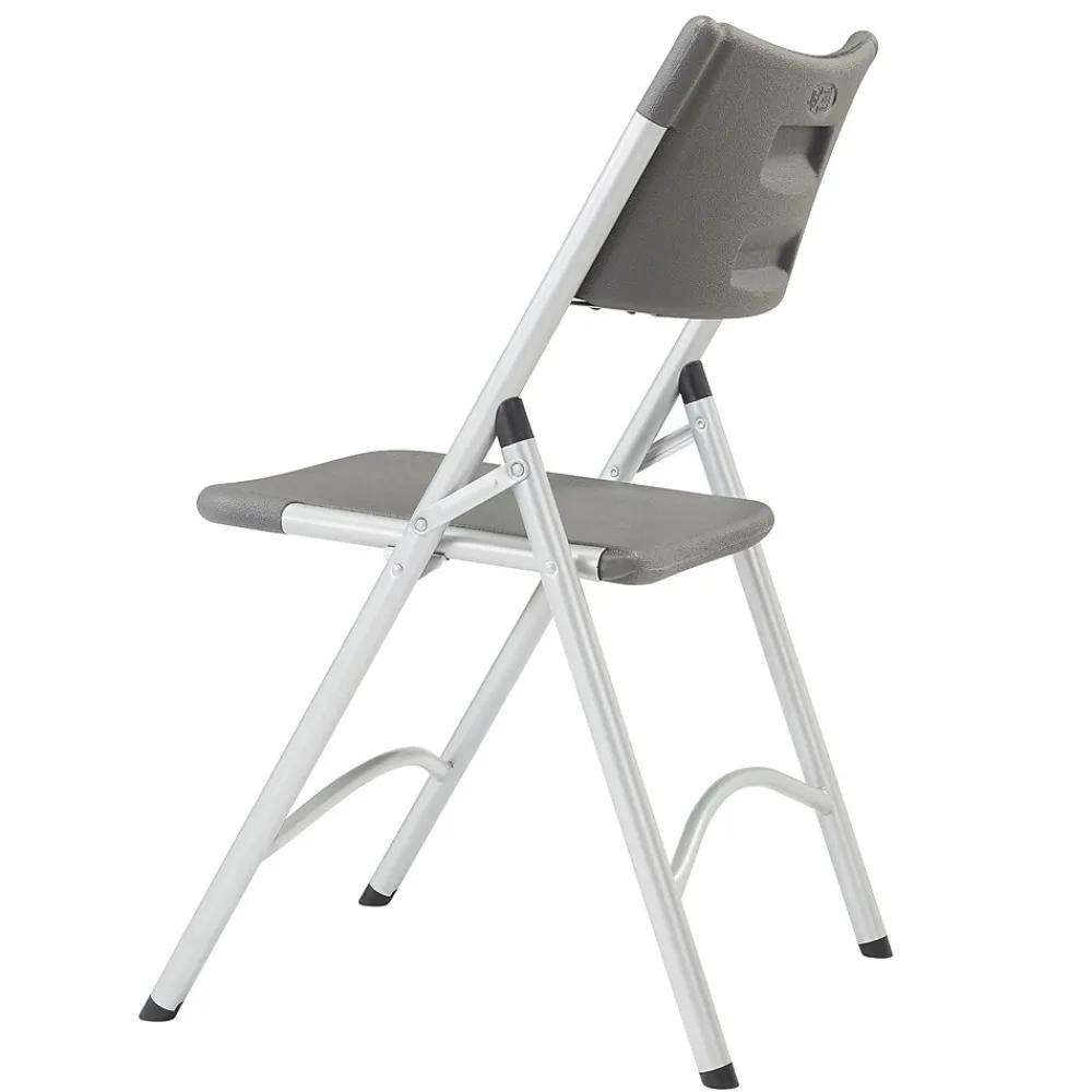 Folding & Stacking*National Public Seating NPS 600 Series Heavy Duty Plastic Folding Chair, Charcoal Slate, 4 Pack (620/4)