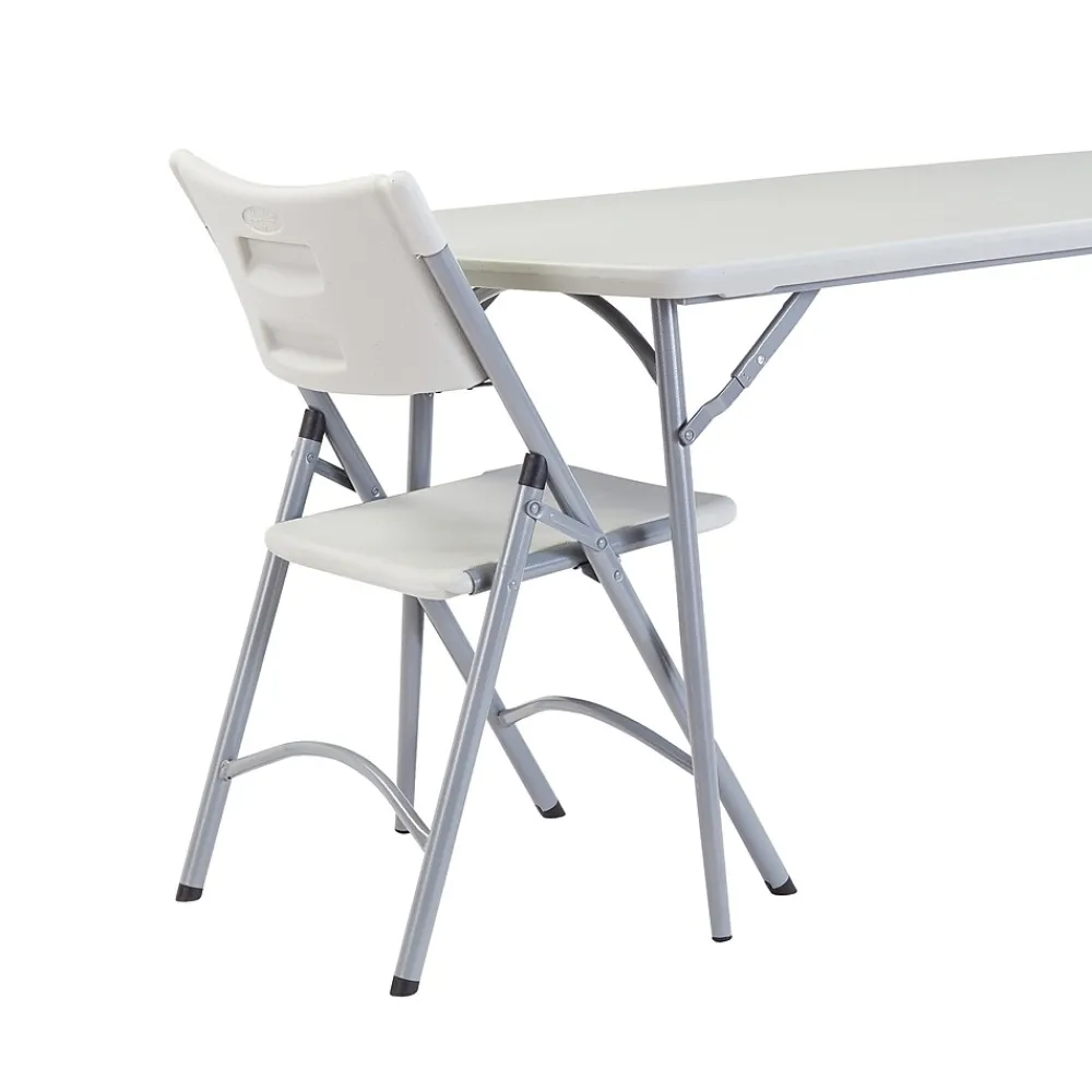 Folding Tables*National Public Seating NPS Heavy Duty Fold-in-Half Table, 30 x 72, Speckled Gray (BMFIH30721)