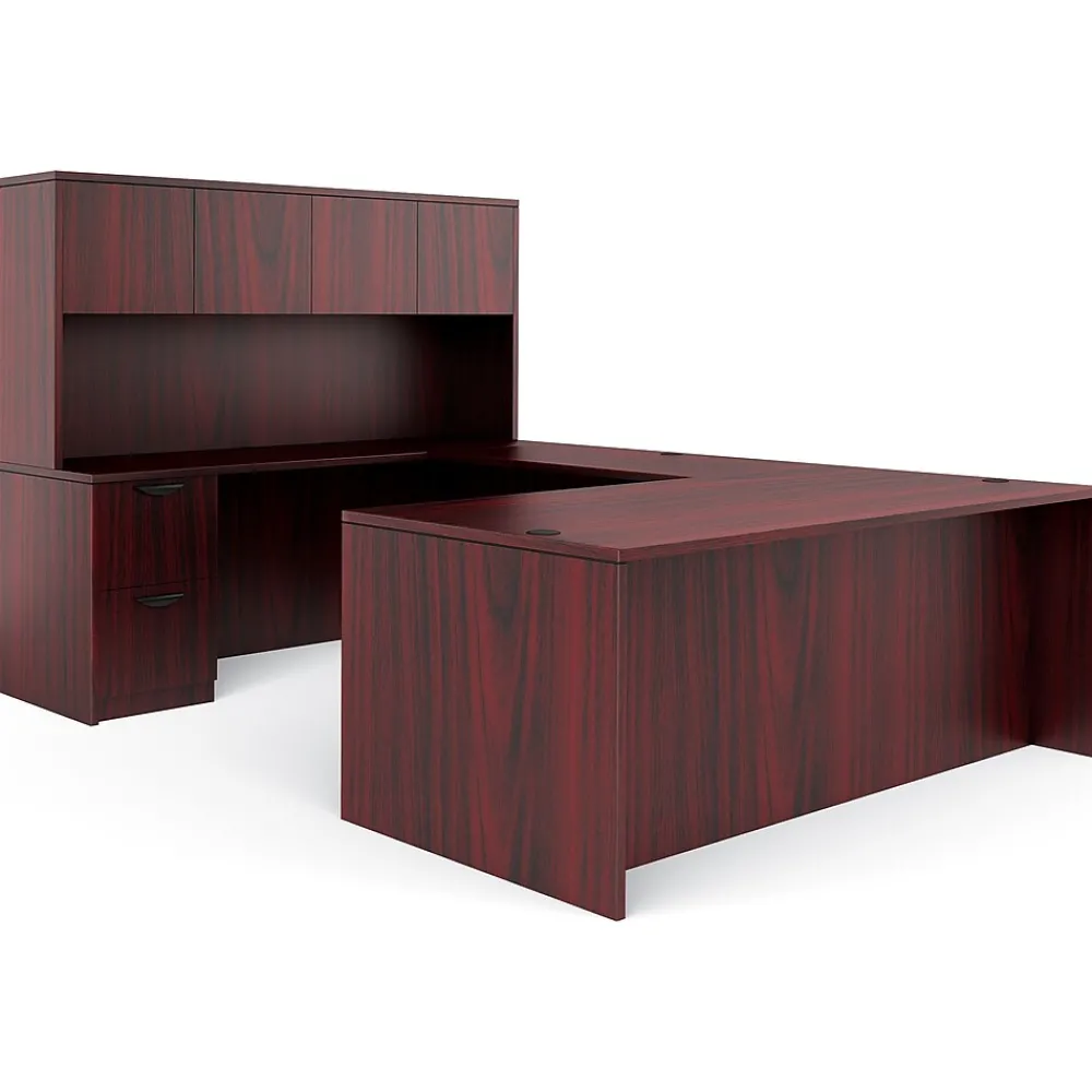 Office Desks*Global Offices to Go Laminate Executive Desk Bundle, American Mahogany (TDOTG2-AML)