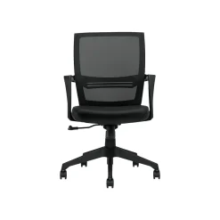 Office Chairs*Offices to go Mesh Back Luxhide Conference Chair, Black (OTG13026B)