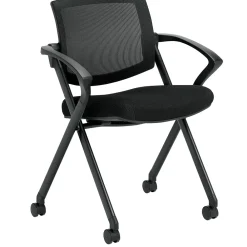 Folding & Stacking*Offices to go Mesh Flip Seat Nester with Arms, Black (OTG11340B)