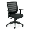 Office Chairs*Offices to go Mid-Back Mesh Fabric Management Chair, Black, Adjustable Arms (OTG11921B)