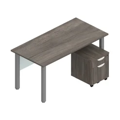 Office Desks*Offices to go Superior Laminate 60"W Desk with Mobile Pedestal, Artisan Gray (TDOTG19-AGL)