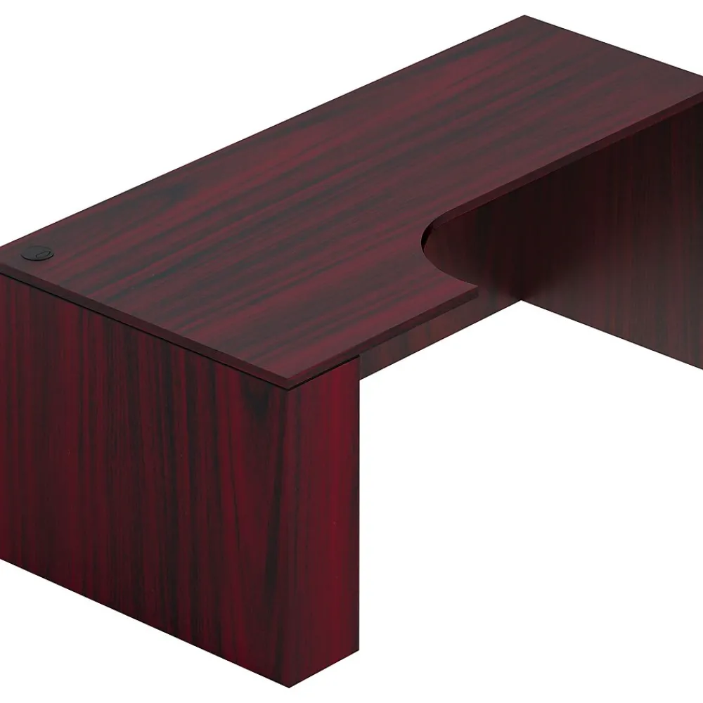 Computer Desks*Offices to go Superior Laminate Credenza with Left Corner Extension, American (TDSL7136CEL-AML) Mahogany