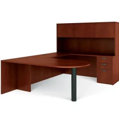 Computer Desks*Global Offices to Go Superior Lam Bundle 6, American Dark Cherry Lam, 71"W x 102"L x 65.5"H/29.5"H