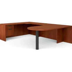 Computer Desks*Global Offices to Go Superior Laminate Bundle 5, American Dark Cherry Laminate, 71" x 114" x 29.5"