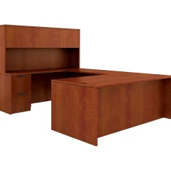 Office Desks*Global Offices to Go Superior Lam Bundle 2, American Dark Cherry Lam, 71"W x 108"L x 65.5"H / 29.5"H