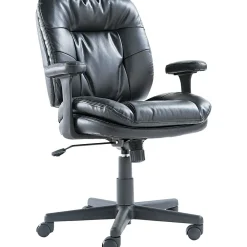 Office Chairs*OIF Bonded Leather Task Chair, Black (ST4819)