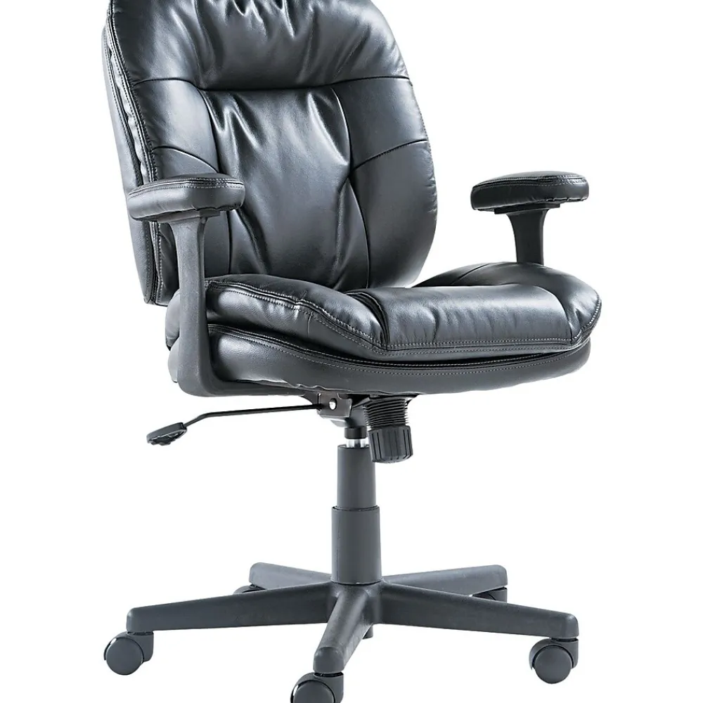 Office Chairs*OIF Bonded Leather Task Chair, Black (ST4819)