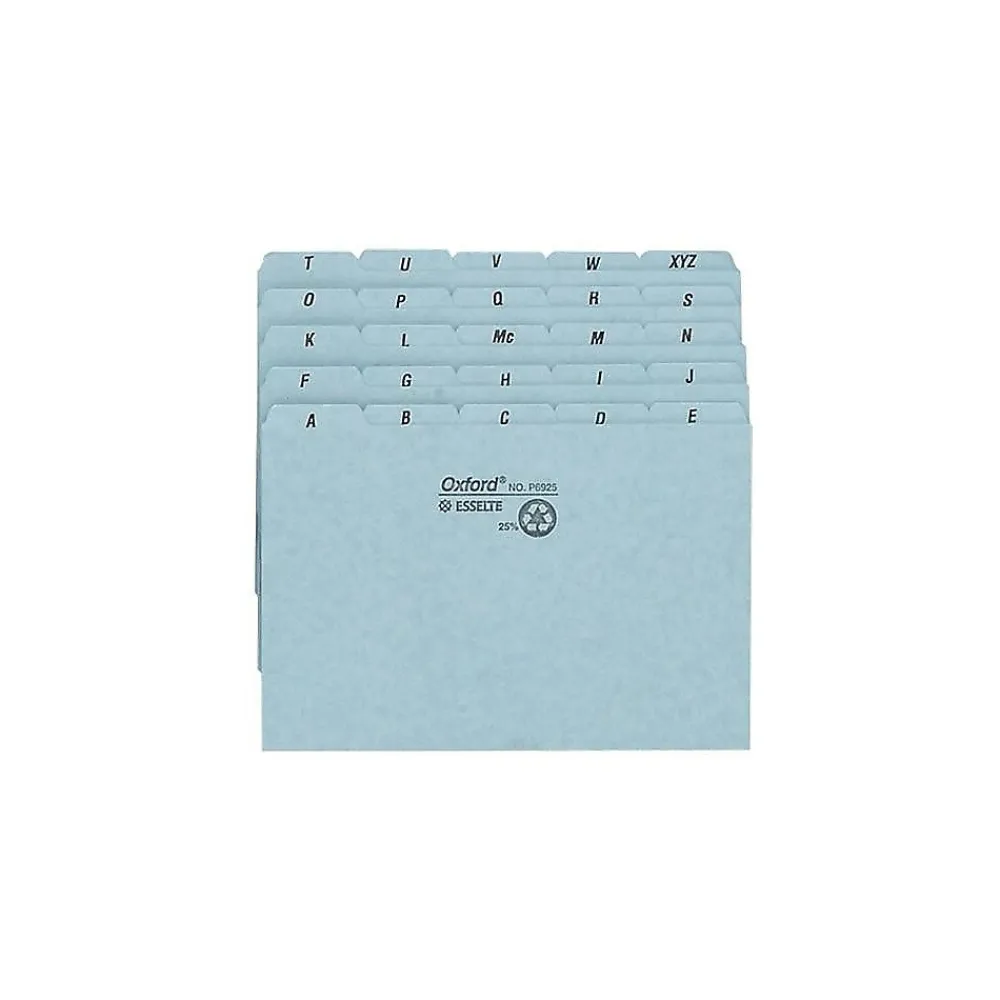 Index Cards*Oxford A-Z 4" x 6" Index Card Files, Blue, 25/Set (P4625)