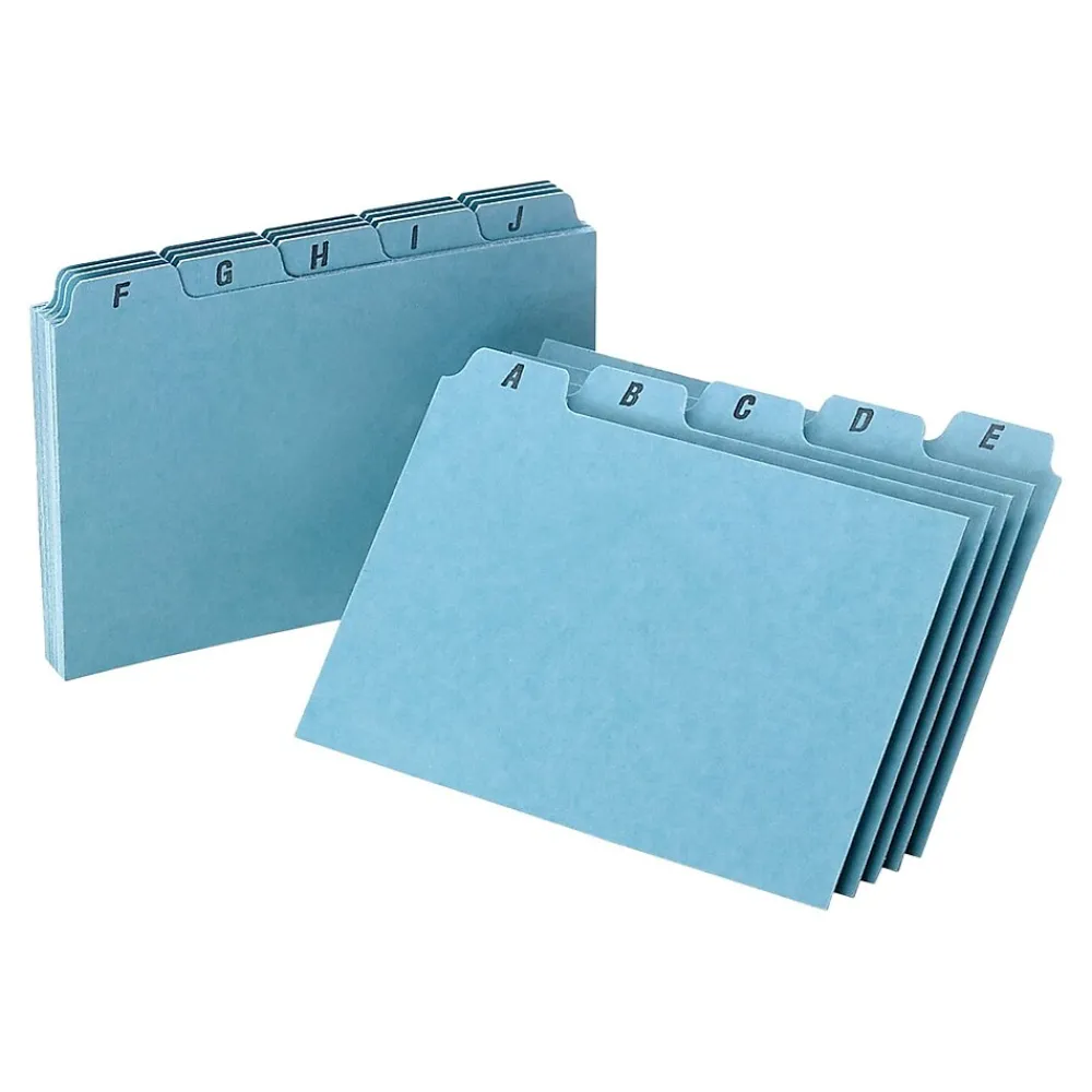 Index Cards*Oxford A-Z 4" x 6" Index Card Files, Blue, 25/Set (P4625)