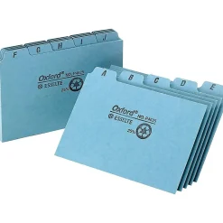 Index Cards*Oxford A-Z 5" x 8" Index Card Files, Blue, 25/Set (OXF P5825)