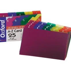 Index Cards*Oxford Card Guides, Alpha, 1/5 Tab, Polypropylene, 5 x 8, 25/Set