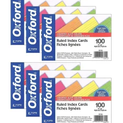 Index Cards*Oxford Glow Index Cards, 4" x 6", 100 Per Pack, 6 Packs (ESS99755-6)