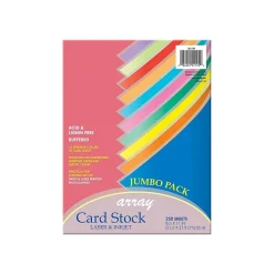 Card Stock*Pacon Array 65 lb. Cardstock Paper, 8.5" x 11", Assorted Colors, 250 Sheets/Pack (101199)