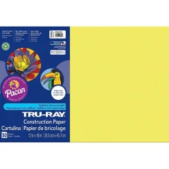 Construction Paper*Pacon Tru-Ray 12" x 18" Construction Paper, Lively Lemon, 50 Sheets/Pack, 3 Packs (PAC103403-3)
