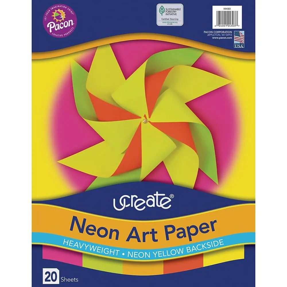 Construction Paper*Pacon UCreate 12" x 18" Construction Paper, Assorted Colors, 20 Sheets/Pack (PAC104303)