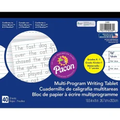 Classroom Paper*Pacon Zaner-Bloser D'Nealian™ Multi-Program Tablet Handwriting Paper, Grades K-1st, 40 Sheets (2480)