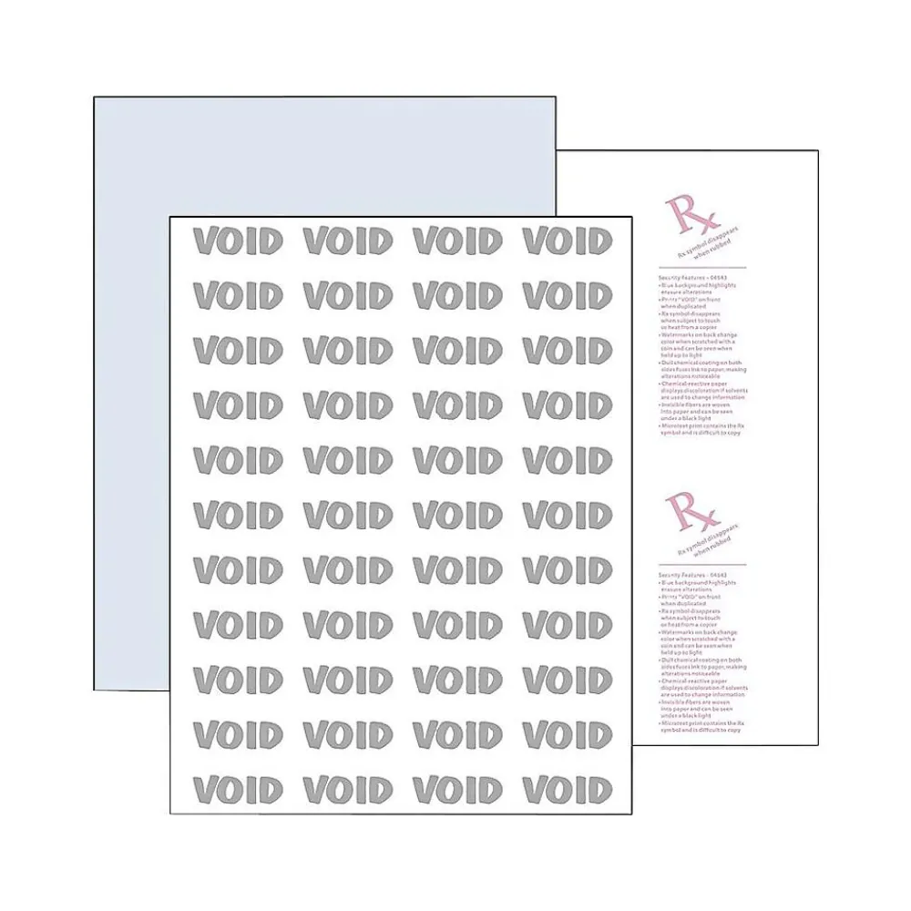 Security & Carbon*Paris DocuGard Premier 8.5" x 11" Medical Security Paper, 24 lbs., Blue, 500 Sheets/Ream (PRB04543)