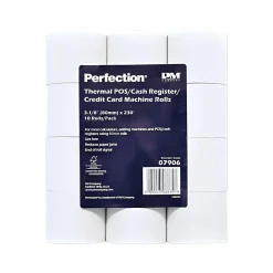 Pos Paper*PM Company Perfection Thermal Cash Register Paper Rolls, 3 1/8" x 230', 10 Rolls/Pack (PMC07906)