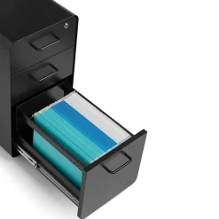 File Cabinets*Poppin Black Slim Stow 3-Drawer Vertical File Cabinet, Black (104666)