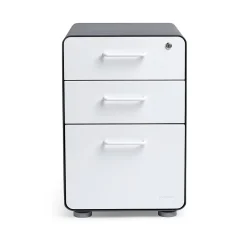 File Cabinets*Poppin , 3-Drawer File Cabinet, Charcoal + White (103539)