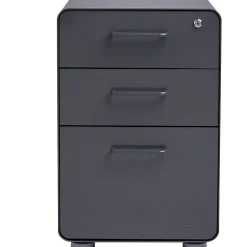 File Cabinets*Poppin Stow 3 Drawer Vertical File, Charcoal, Letter/Legal, 15.75''W (103536)