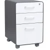 File Cabinets*Poppin Stow 3-Drawer File Cabinet, Rolling Cabinet with Casters, Letter/Legal, Charcoal/White, 20"D (103698)