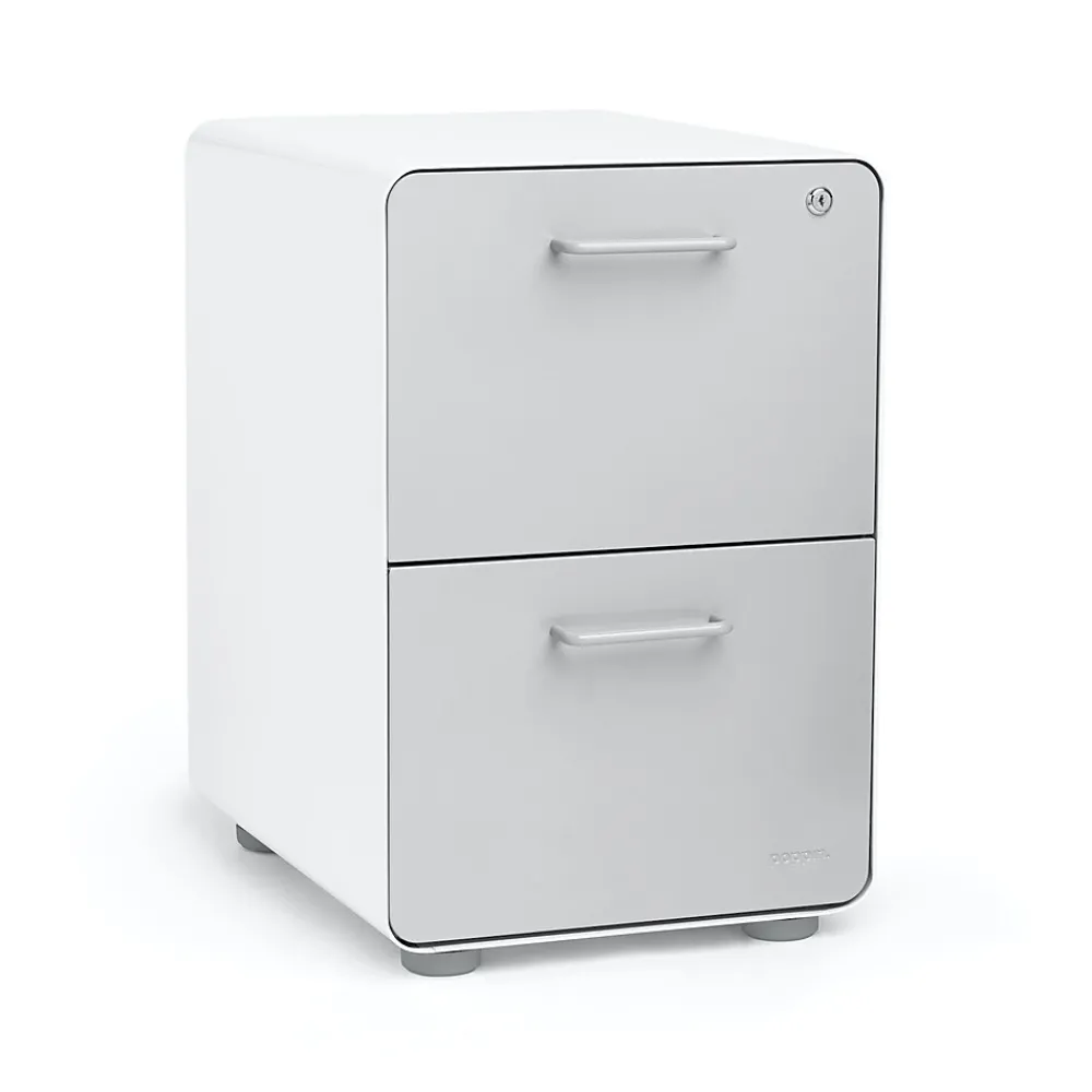 File Cabinets*Poppin , Stow 2-Drawer File Cabinet, White & Light Gray (101834)
