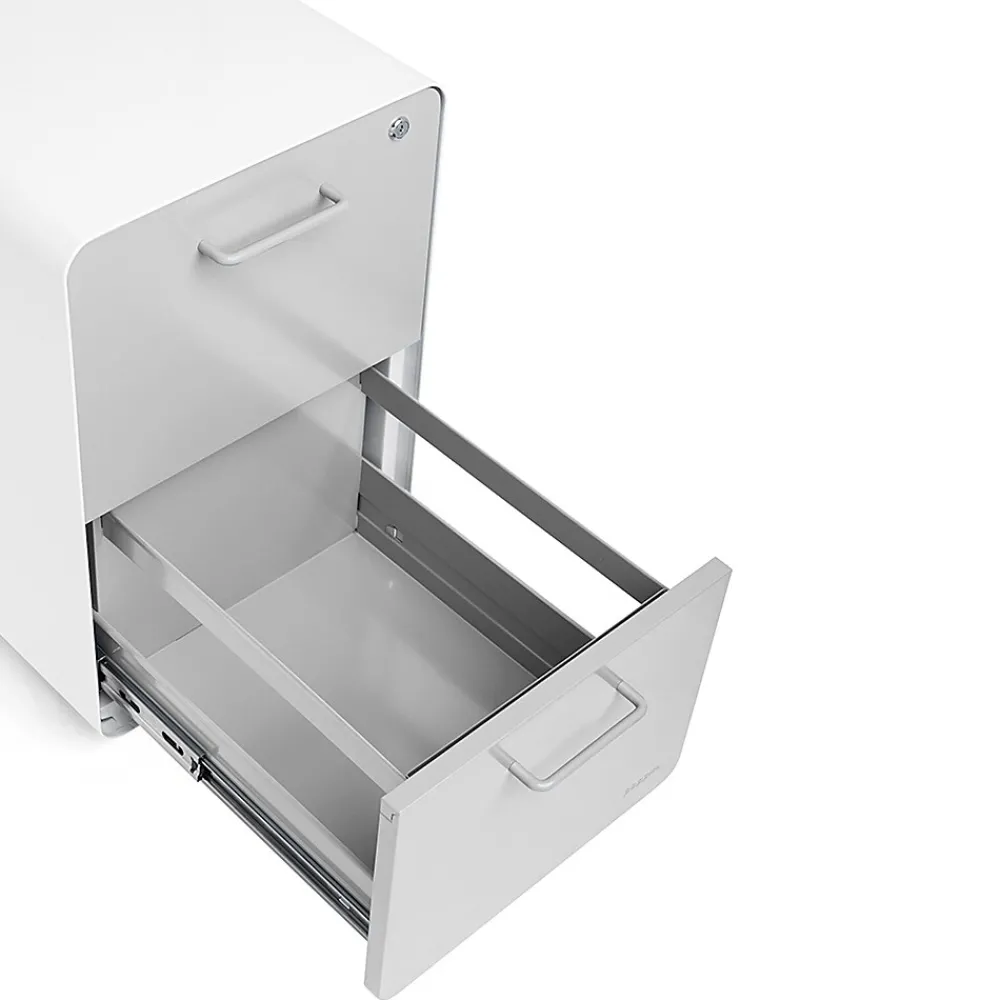File Cabinets*Poppin , Stow 2-Drawer File Cabinet, White & Light Gray (101834)