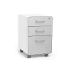 File Cabinets*Poppin Stow 3-Drawer Mobile Vertical File Cabinet, Letter/Legal Size, Lockable, 24"H x 15.75"W x 20"D, White/Light Gray (101251)