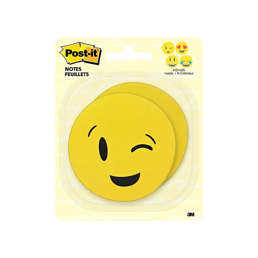 Post-It Notes*Post-it Emoji designs Super Sticky Printed Notes, 3" x 3", Yellow, 30 Sheets/Pad, 2 Pads/Pack (BC-2030-EMOJI)