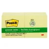 Post-It Notes*Post-it Greener Recycled Notes, 3" x 3", Canary Collection, 100 Sheet/Pad, 12 Pads/Pack (654-RP-YW)