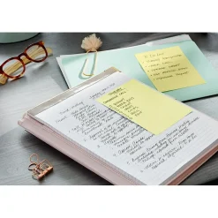 Post-It Notes*Post-it Greener Recycled Notes, 4" x 6", Canary Collection, Lined, 100 Sheet/Pad, 12 Pads/Pack (660RPYW)