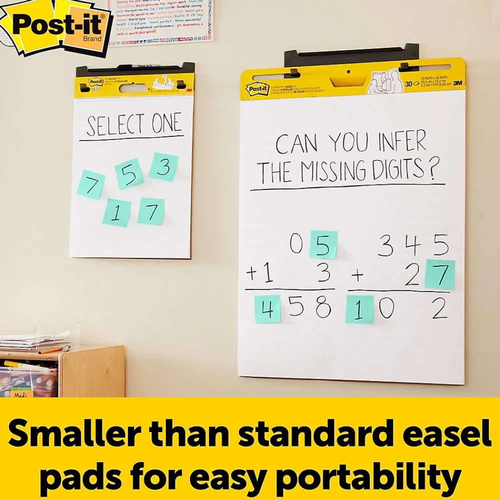 Easel Paper Pads*Post-it ® Mini Super Sticky Wall Easel Pad, 15" x 18", 20 Sheets/Pad, 6 Pads/Pack (577SS)