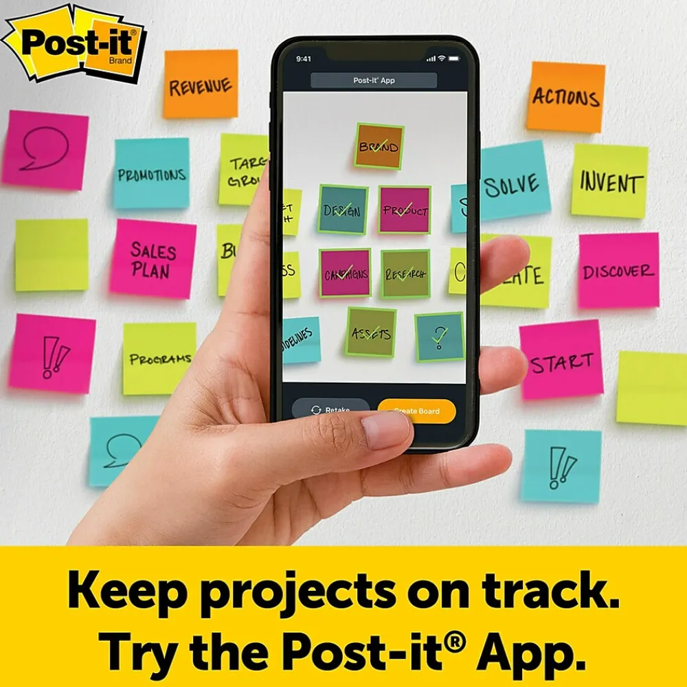 Easel Paper Pads*Post-it ® Mini Super Sticky Wall Easel Pad, 15" x 18", 20 Sheets/Pad, 6 Pads/Pack (577SS)