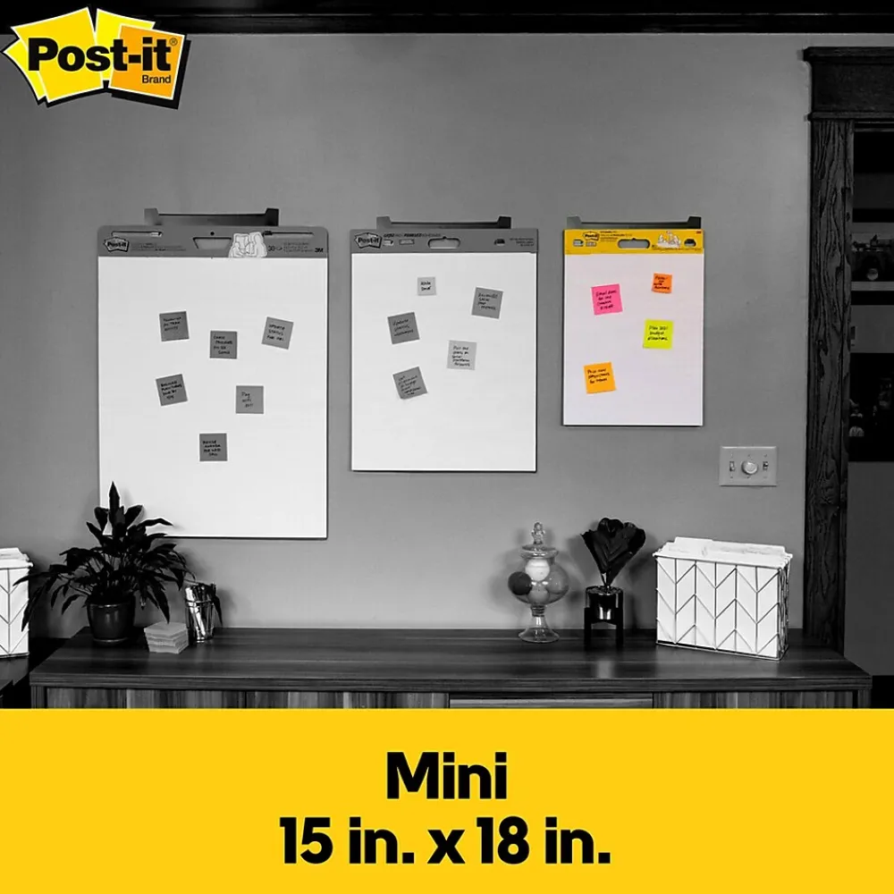Easel Paper Pads*Post-it ® Mini Super Sticky Wall Easel Pad, 15" x 18", 20 Sheets/Pad, 6 Pads/Pack (577SS)