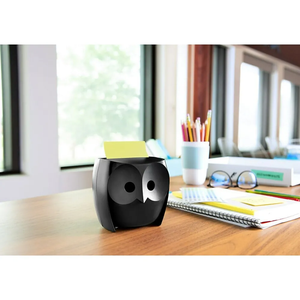 Sticky Notes*Post-it Note Dispenser, Owl Design, Black (OWL-330-BK)