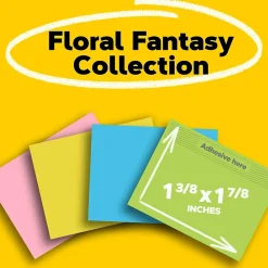Post-It Notes*Post-it Notes, 1 3/8" x 1 7/8", Collection, 100 Sheet/Pad, 12 Pads/Pack (653AU) Floral Fantasy