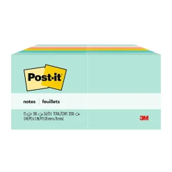 Post-It Notes*Post-it Notes, 3" x 3", Collection, 100 Sheet/Pad, 12 Pads/Pack (654AST) Beachside Café