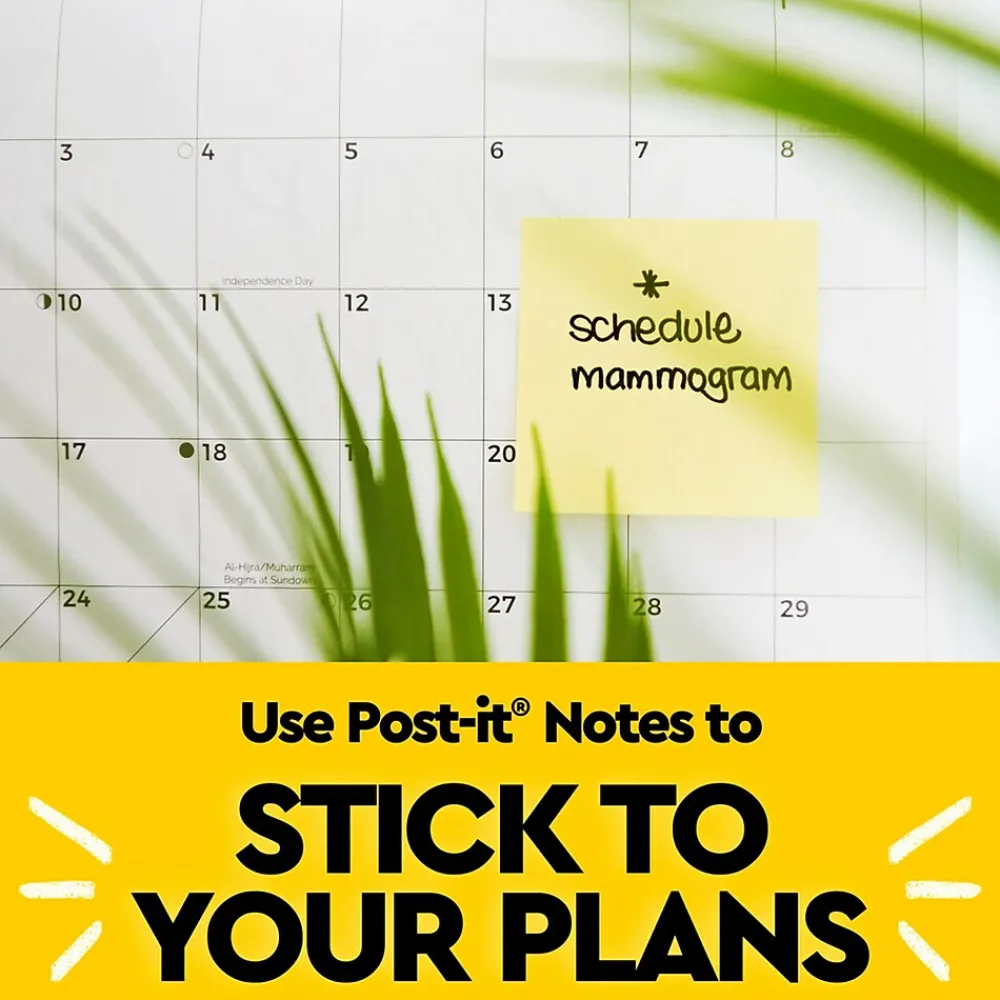 Post-It Notes*Post-it Notes, 3" x 3", Canary Collection, 100 Sheet/Pad, 24 Pads/Pack (654-24VAD-B)