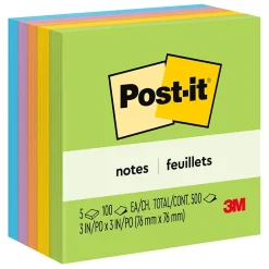 Post-It Notes*Post-it Notes, 3" x 3", Collection, 100 Sheet/Pad, 5 Pads/Pack (654-5UC) Floral Fantasy